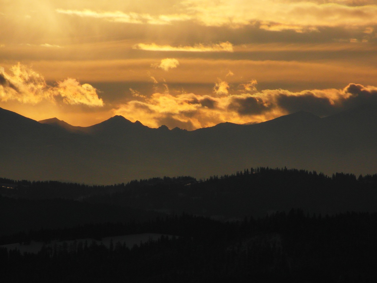 Tatry, Kalnai, Saulėlydis, Debesys, Kraštovaizdis, Vaizdas Iš Viršaus, Podhale, Lenkija, Nemokamos Nuotraukos,  Nemokama Licenzija