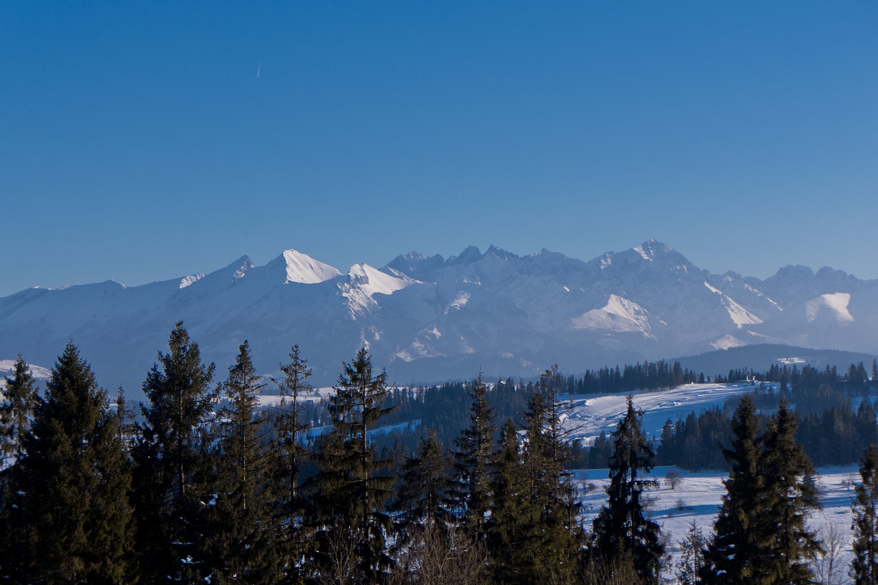 Tatry, Aukštas Tatras, Vaizdas, Žiema, Dangus, Viršūnės, Kalnai, Lenkija, Vaizdas Iš Viršaus, Žiemą Kalnuose