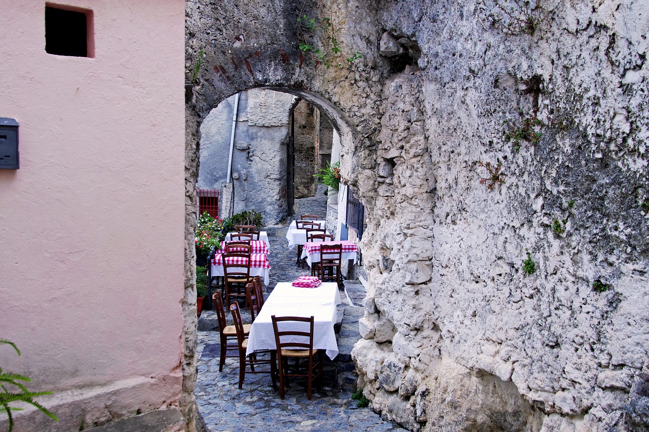 Tavern, Osteria, Restoranas, Senamiestis, Scalea, Kalabrija, Italy, Borgo, Kaimas, Senovės Sienos