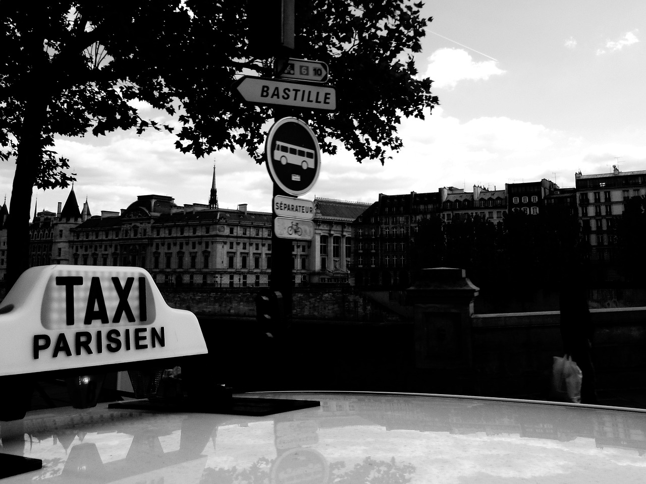 Taksi, Moko, Paris, Kryptis, Viešasis Transportas, Juoda Ir Balta, Nemokamos Nuotraukos,  Nemokama Licenzija