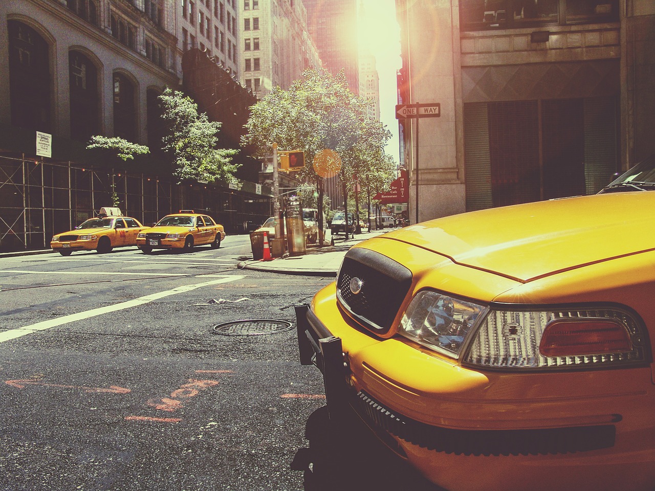 Taksi, Taksi, Taksi, Taksi, Niujorkas, Miestas, Nyc, Gabenimas, Viešasis Transportas, Geltona
