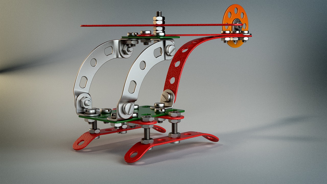 Technologija, Žaislai, Sraigtasparnis, Rinkinys, Metalas, Metalo Konstrukcija, Žaisti, Fiksavimo, Liauka, 3D Modelis