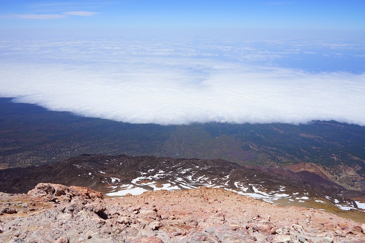 Teide, Perspektyva, Gilus Vaizdas, Žemumos, Rūkas, Debesys, Selva Marine, Pico Del Teide, Aukščiausiojo Lygio Susitikimas, Lava