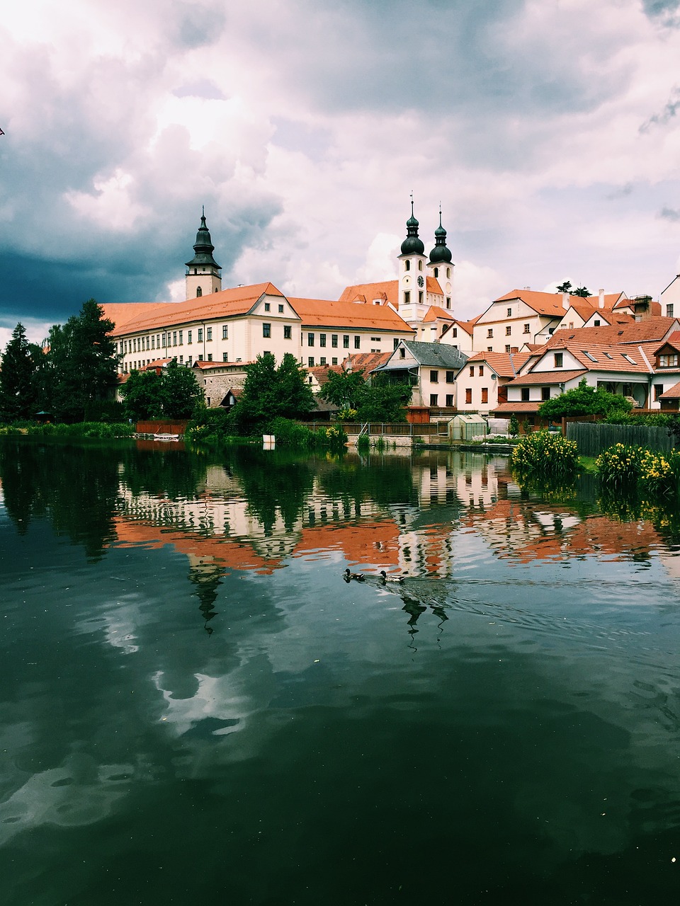 Telc, Dangus, Vanduo, Unesco, Čekų, Mėlynas, Kraštovaizdis, Miestas, Europa, Atspindys