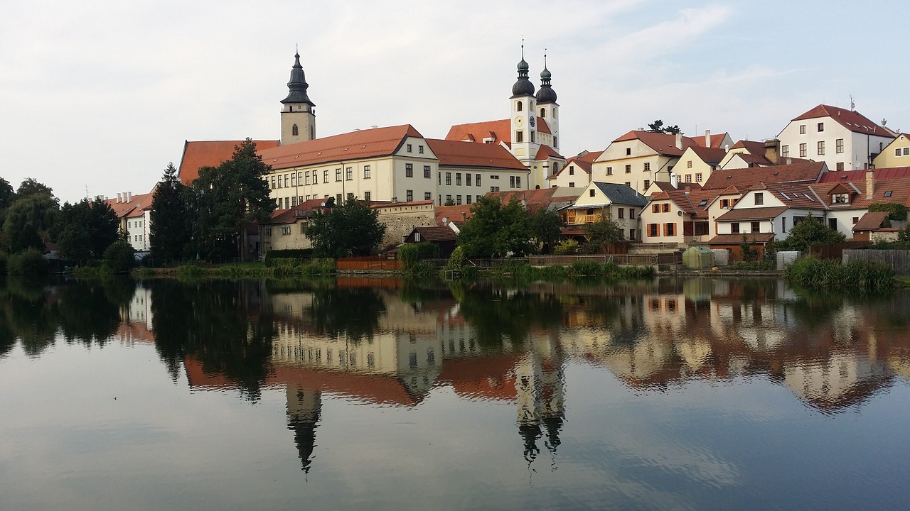 Telč,  Čekija,  Pilis,  Parkas,  Vasara,  Istorija,  Paminklas,  Unesco,  Moravija,  Tvenkinys