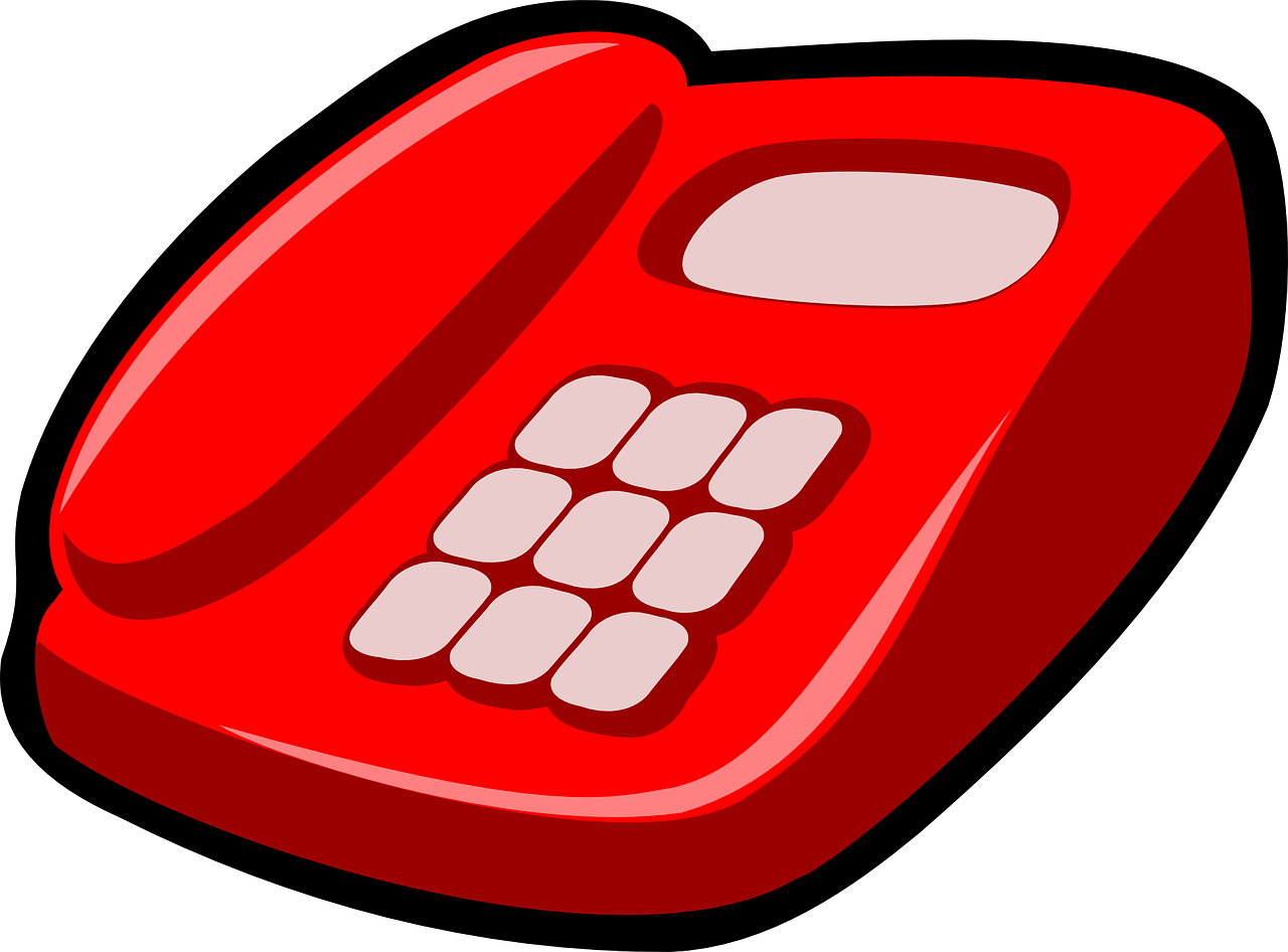 Telefonas, Raudona, Telefonas, Telekomunikacijos, Instrumentas, Mygtukai, Paspauskite, Surinkti, Nemokama Vektorinė Grafika, Nemokamos Nuotraukos