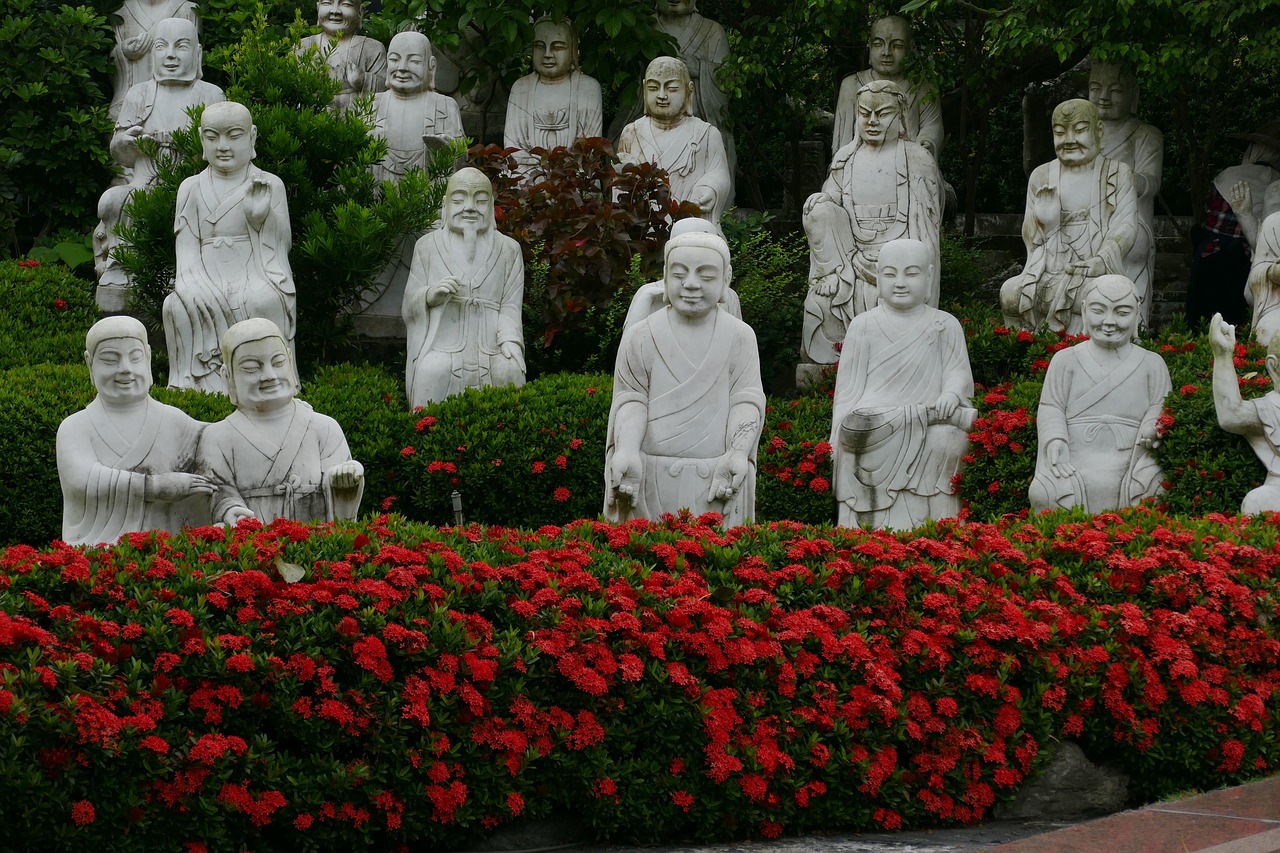 Šventykla, Budizmas, Šventyklos Kompleksas, Budistinis, Religija, Taivanas, Kaohsiung, Buda, Statula, Figūra