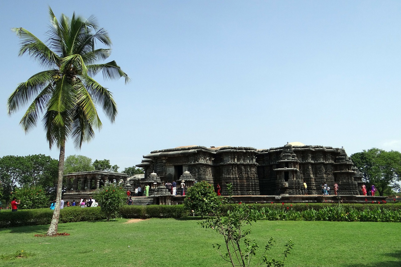Šventykla, Hindu, Religija, Kokoso Medis, Hoysala Architektūra, Senovės, Karnataka, Halebidu, Indija, Nemokamos Nuotraukos