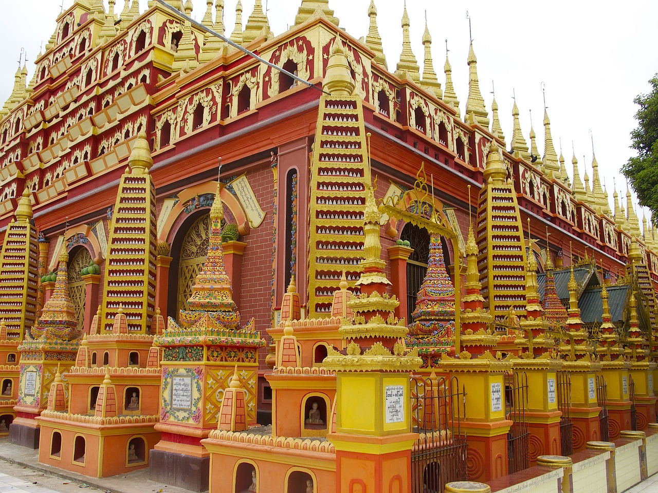 Šventykla, Pagoda, Buda, Budizmas, Burma, Auksas, Religija, Thanboddhay, Monywa, Nemokamos Nuotraukos