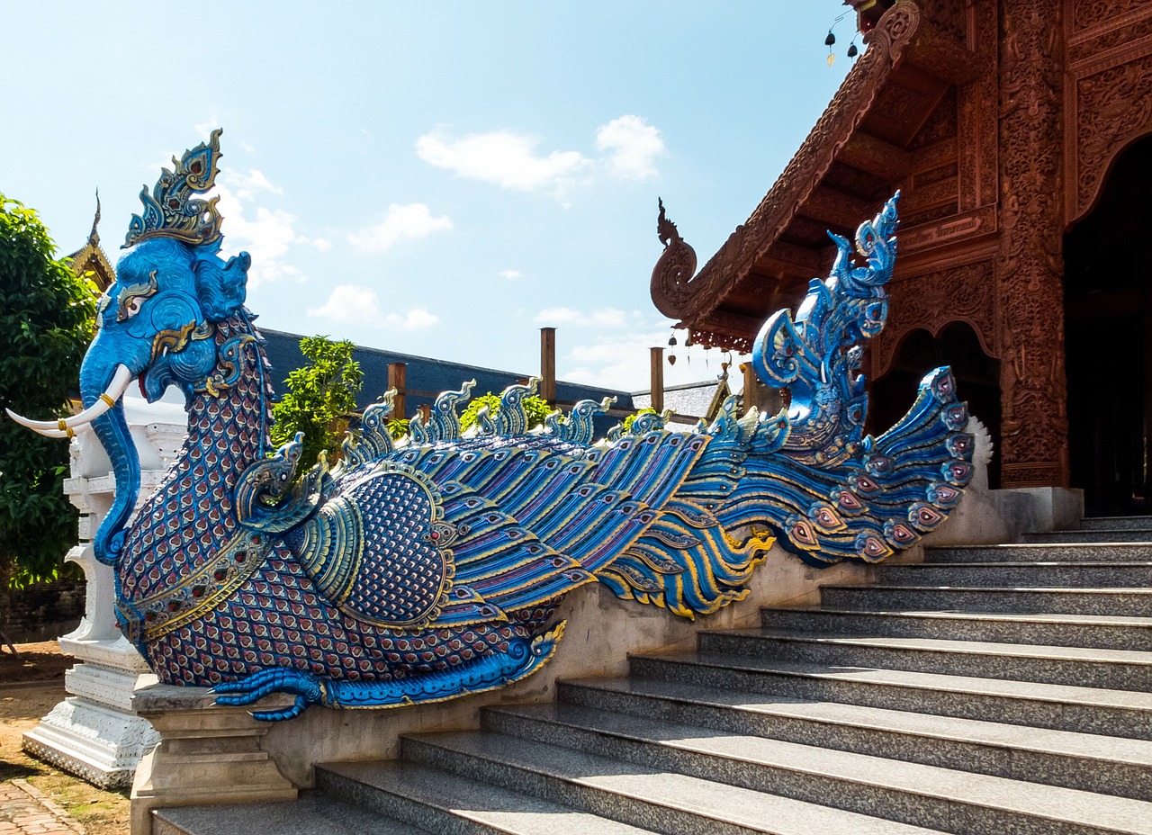 Šventyklos Kompleksas, Drakonas Gyvatė, Skulptūra, Šiaurės Tailandas, Nemokamos Nuotraukos,  Nemokama Licenzija