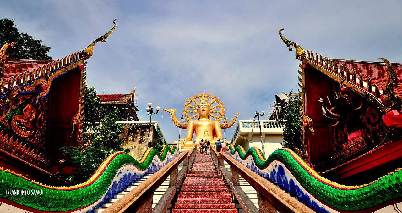Šventyklos, Budistinis, Koh Samui, Tailandas, Didžioji Buda, Wat Phra Yai, Budizmas, Religija, Budistų Šventyklos, Koh Samui Šventyklos