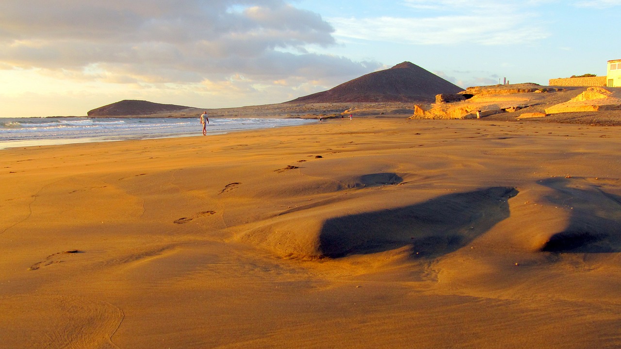 Tenerifė, Morgenstimmung, El Medano, Dykuma, Smėlio Paplūdimys Papludimys, Nemokamos Nuotraukos,  Nemokama Licenzija