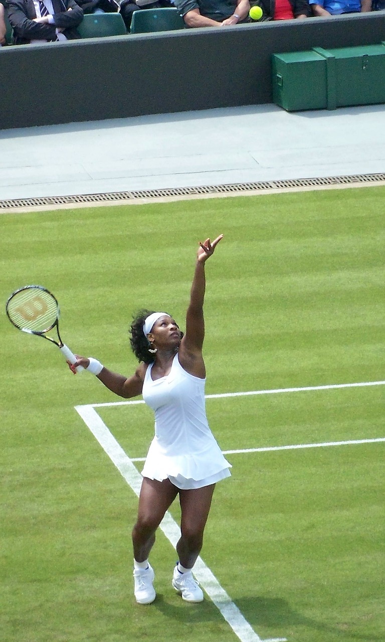 Tenisas, Profesionalus, Moteris, Serena Williams, Wimbledonas, Anglija, Britanija, Aptarnavimas, Tarnauti, Teismas