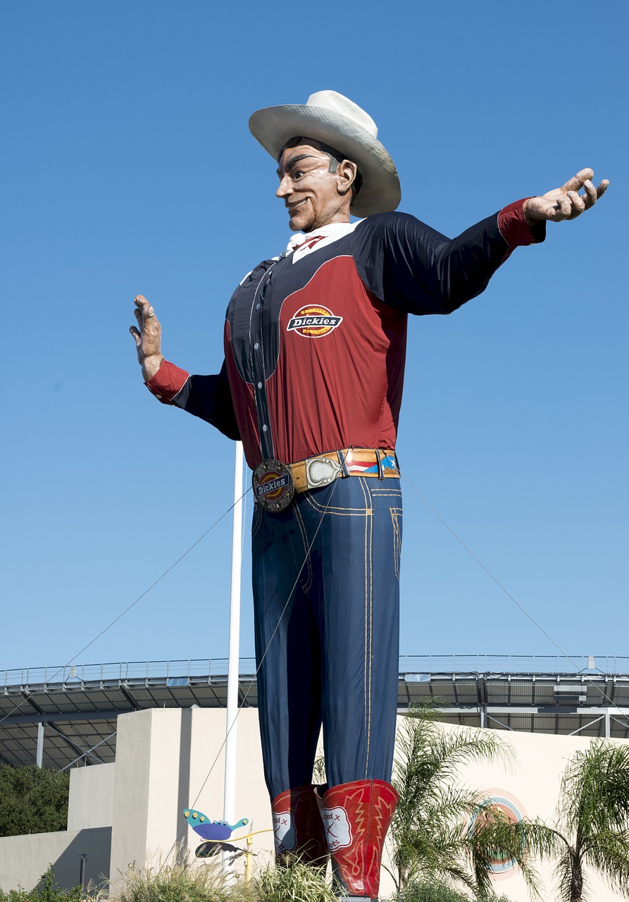 Teksaso Valstijos Mugė, Didelis Tex, Milžinas, Statula, Figūra, Kultūra, Sąžiningas Parkas, Dallas, Usa, Sveiki