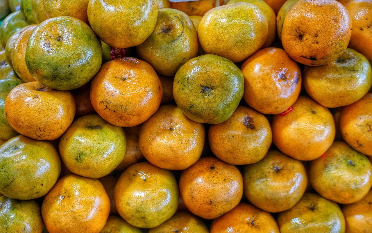 Tajų Medaus Karalienė Oranžinė,  Mandarinai,  Apelsinai,  Vaisiai,  Maistas,  Sveikas,  Vitamino C,  Atogrąžų,  Turgus,  Prekyvietė