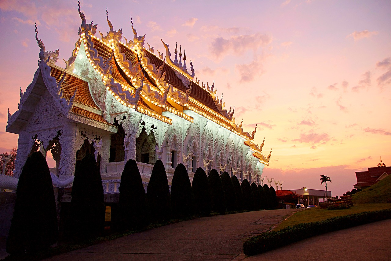 Tailandas, Wat Huay Pla Kung, Chiang Rai, Šventykla, Buda, Saulėlydis, Kelionė, Budizmas, Asija, Pietryčių Azija