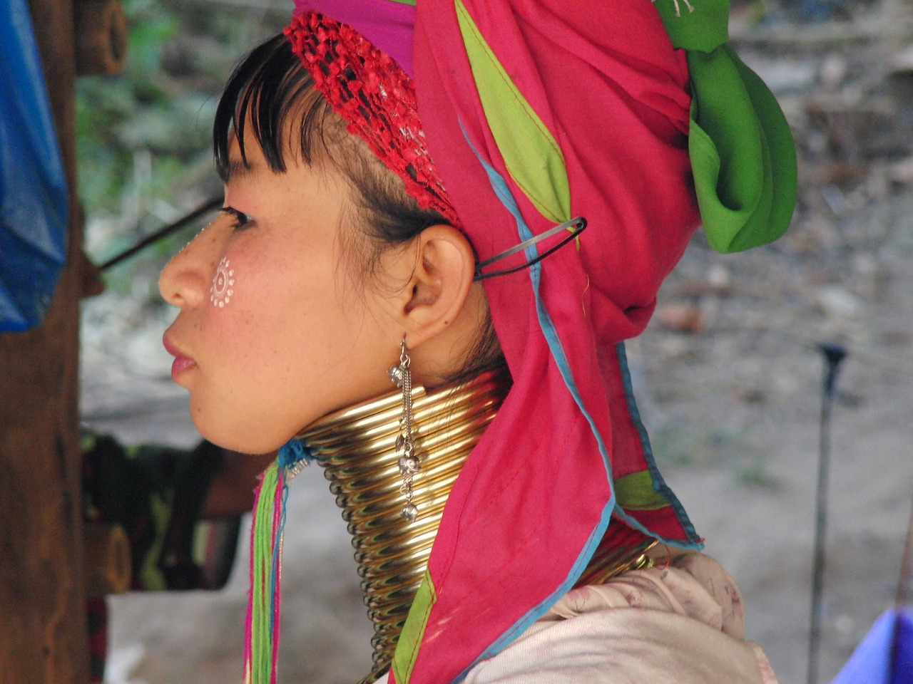 Tailandas, Moteris, Folkloras, Kostiumas, Kalnų Gentis, Burma, Kaklo Žiedai, Graži Moteris, Portretas, Kalnų Liaudies