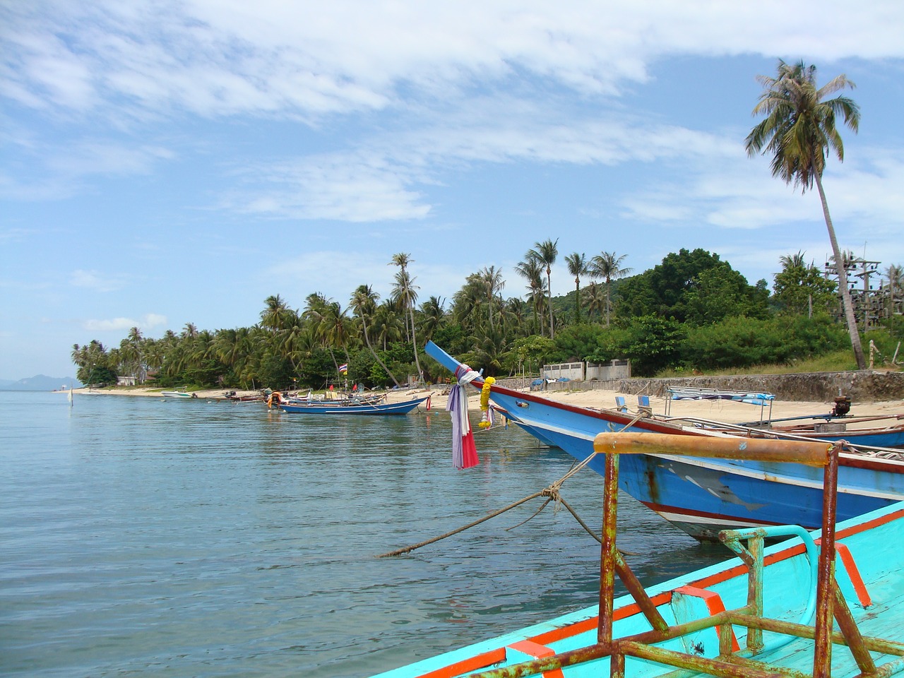 Tailandas, Koh Samui, Sala, Papludimys, Palmės, Jūra, Šventė, Asija, Vanduo, Kranto