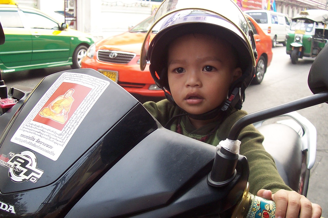 Tailandas,  Bangkokas,  Asija,  Vaikas,  Motociklas, Nemokamos Nuotraukos,  Nemokama Licenzija