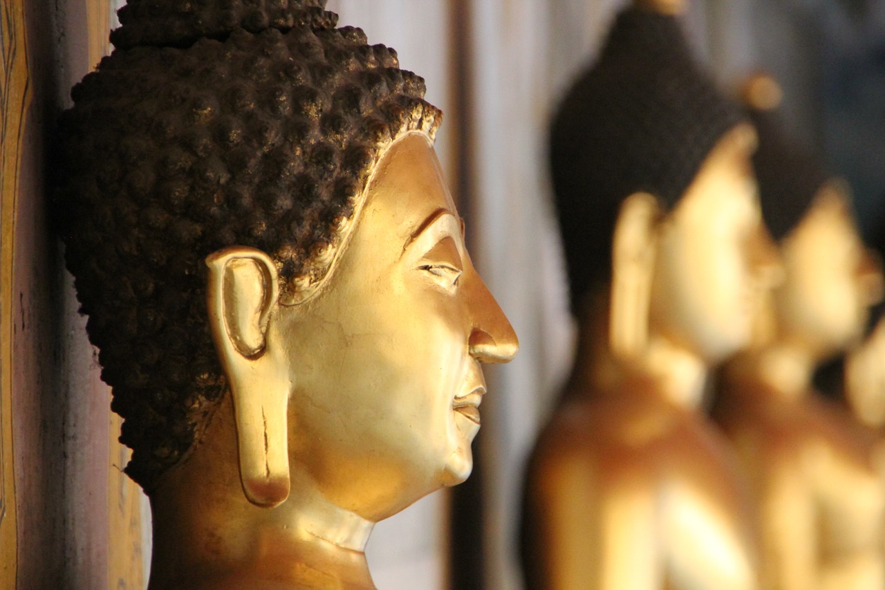 Tailandas, Buda, Statula, Budistinis, Šventykla, Asija, Budizmas, Ramybė, Auksinė Statula, Dvasinis