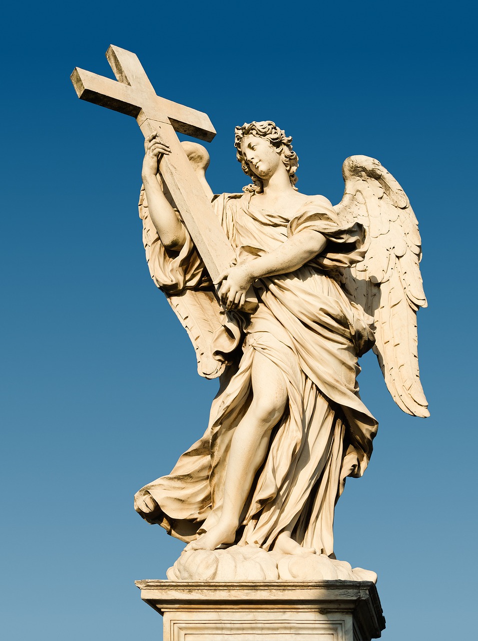 Angelas Su Kryžiumi, Santangelo Tiltas, Roma, Italy, Skulptūra, Statula, Figūra, Angelas, Istorinis, Paminklas