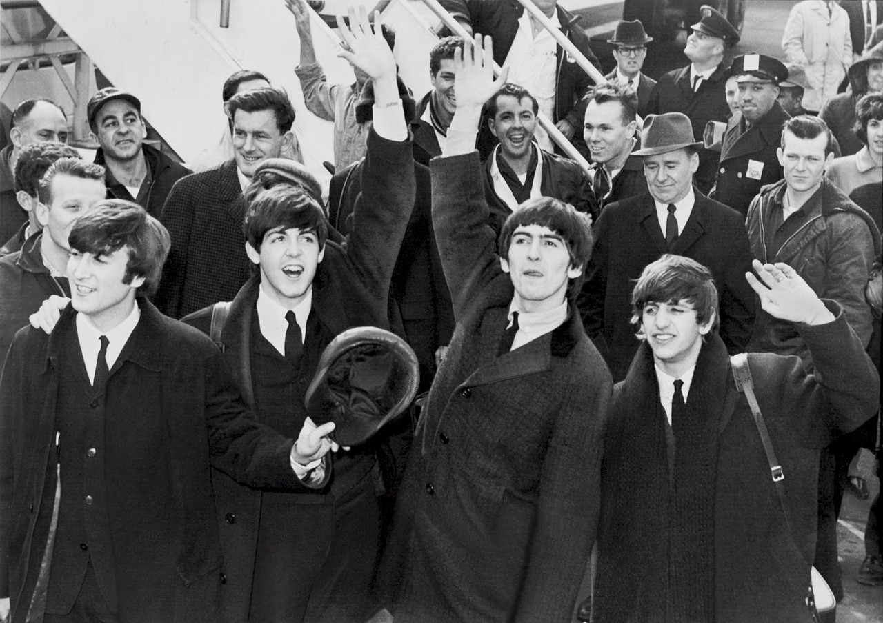 Bitlai, Džonas Lenonas, Polas Makartnis, George Harrison, Ringo Starr, Vasaris 7, 1964, Kelionė, Jfk, Niujorkas