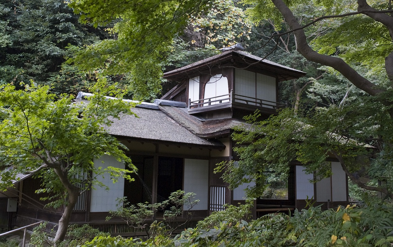 Chōshukaku, Japonų Namas, Tradicinis, Mediena, Sodas Jokohama, Japonija, Japoniškas Sodas, Senas Namas, Architektūra, Pastatas