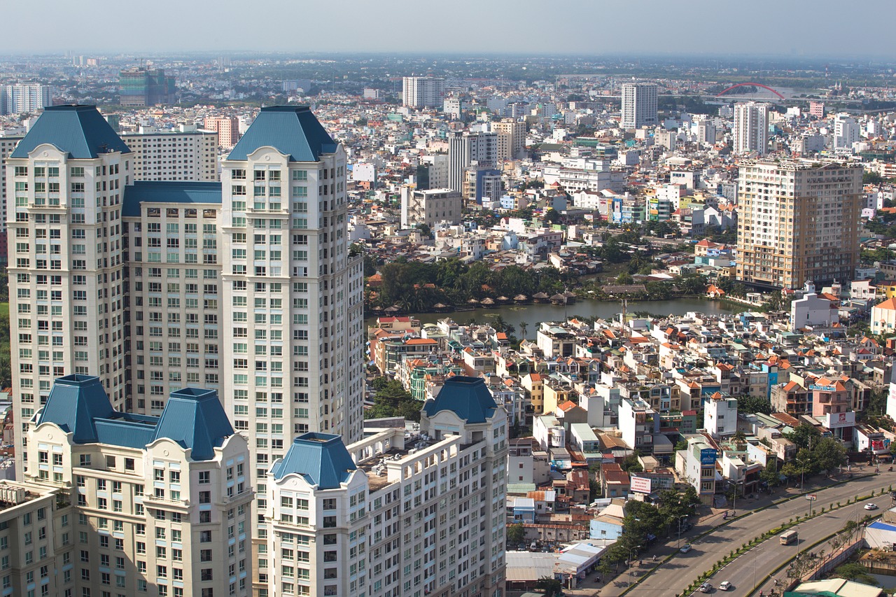 Miestas, Hochiminh, Banga, Saigon, Vietnamas, Horizontas, Scena, Architektūra, Centras, Miesto Centras
