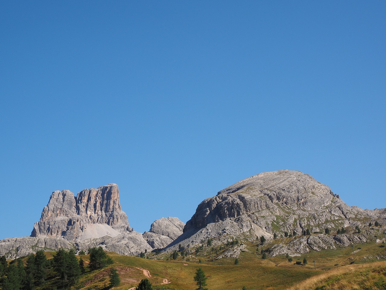 Falzarego Pass, Plato, Monte Averau, Krooda Negra, Punta Gallina, Kalnas, Kalnų Grupė, Ampezzo Dolomitai, Dolomitai, Italy