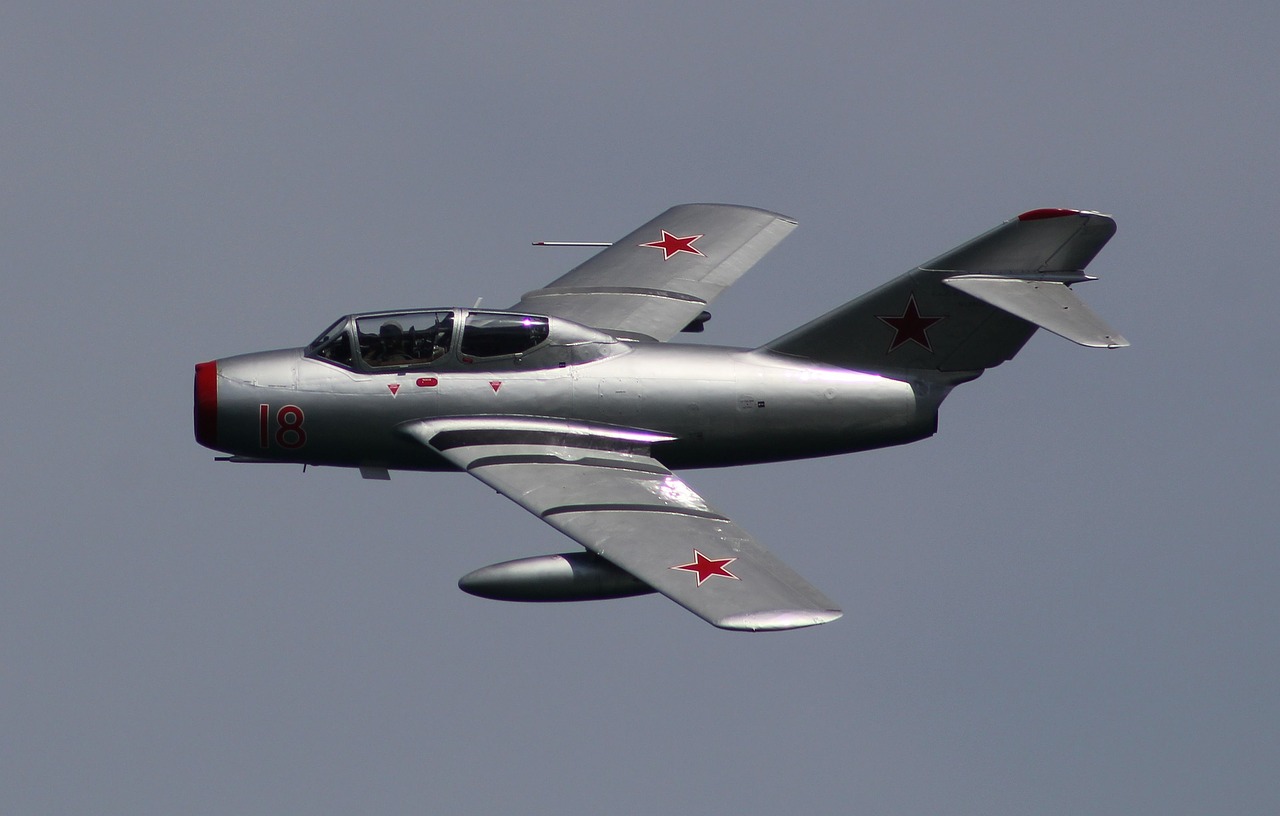 Mig-15, Rusų Kovotojas, Sovietiniai Kovotojai, Fagotas, Oro Šou, Sargybinis Oro Ekspozicija, Orlaivis, Triukai, Lėktuvai, Nemokamos Nuotraukos