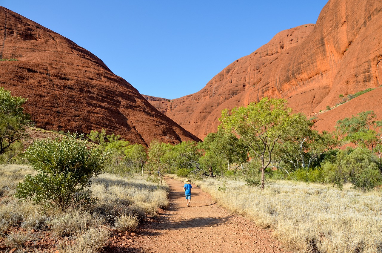 Olgas, Olgas, Kata Tjuta, Rokas, Kraštovaizdis, Kelias, Takas, Outback, Dykuma, Australia