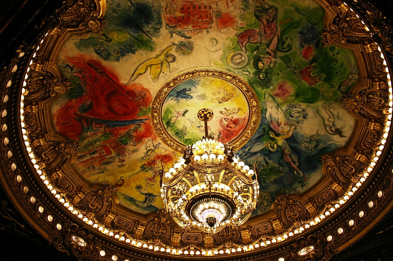 Paris Opera, Opéra Garnier, Chagall, Liustra, Dažytos Lubos, Nemokamos Nuotraukos,  Nemokama Licenzija