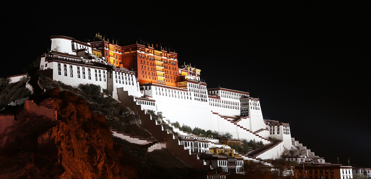 Potalos Rūmai, Tibetas, Naktis, Iškilmingas, Nuostabus, Nemokamos Nuotraukos,  Nemokama Licenzija