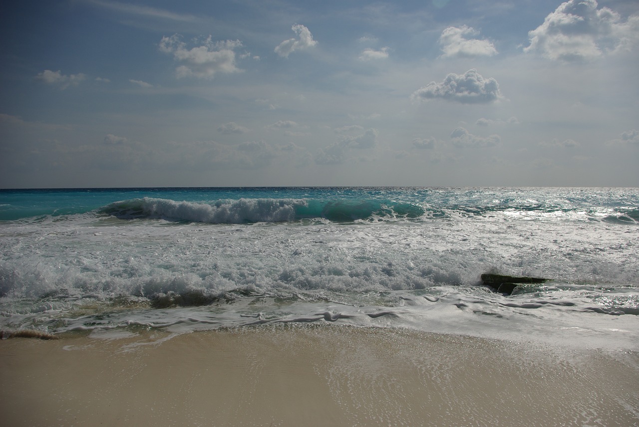 Jūra, Bangos, Papludimys, Sol, Cancun, Meksika, Nemokamos Nuotraukos,  Nemokama Licenzija