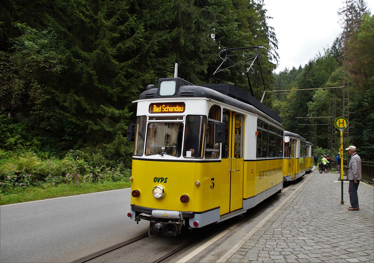 Tramvajus, Blogas Schandau, Kurortinis Miestas, Turistų Atrakcijos, Turizmas, Sightseers, Saksonijos Šveicarija, Kruizų Paskirties Vieta, Pasienio Miestas, Vokietija