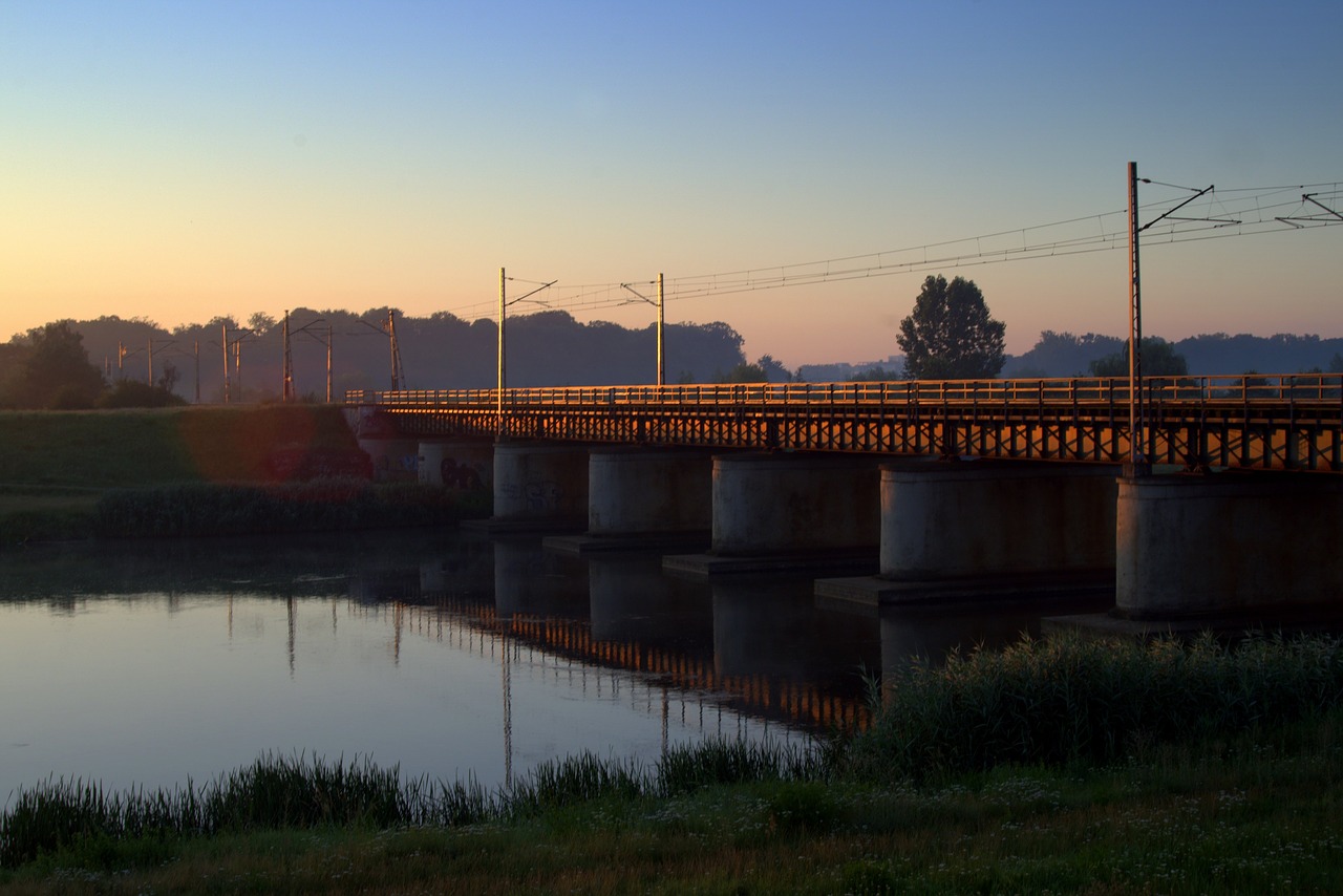Viadukas, Tiltas, Geležinkelis, Rytas, Opolė, Kanalas, Palengvėjimas, Architektūra, Transportas, Kelias