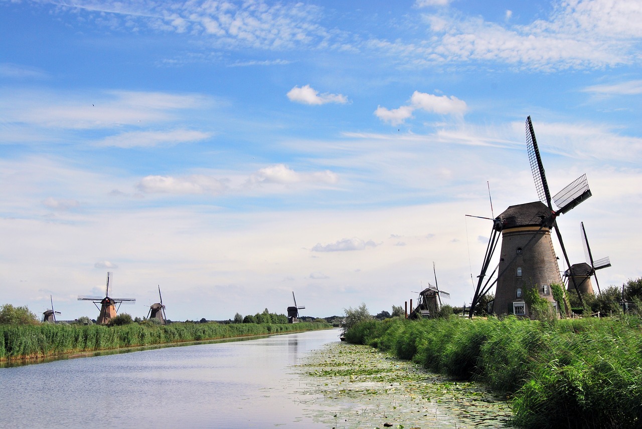 Vėjo Malūnai, Kinderdijk, Upė, Nyderlandai, Kanalas, Muziejus, Atviru Dangumi Muziejus, Nemokamos Nuotraukos,  Nemokama Licenzija