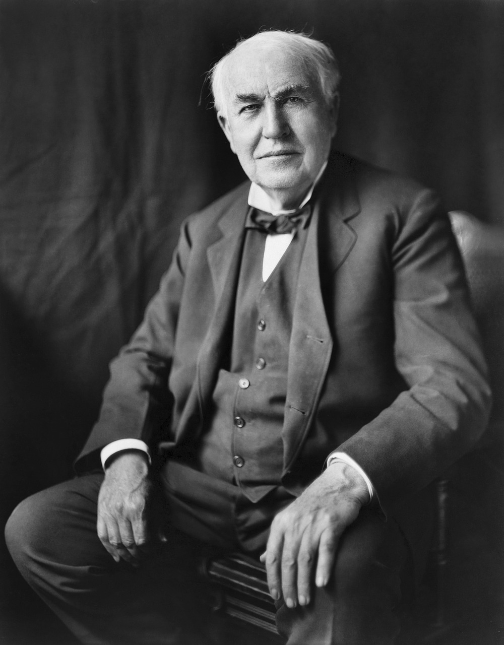 Thomas Alva Edison, Išradėjas, 1922, Portretas, Vyras, Mokslininkai, Senas, Senelis, Juoda Ir Balta, Nemokamos Nuotraukos