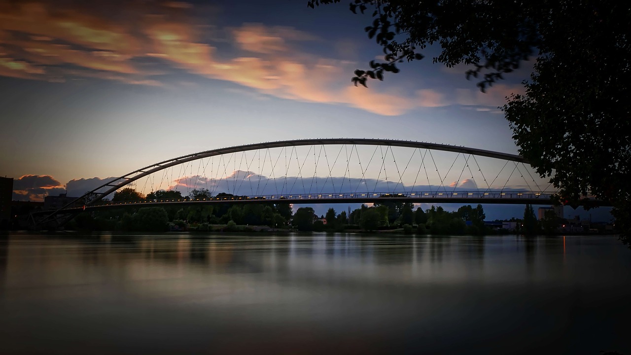 Trijų Šalių Tiltas, Weil Am Rhein, Abendstimmung, Nemokamos Nuotraukos,  Nemokama Licenzija