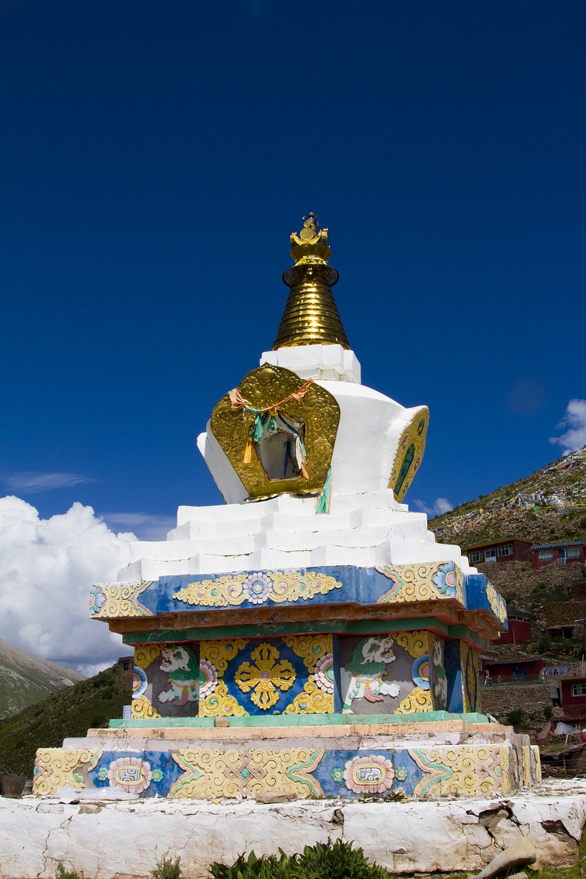 Tibetas, Qinghai, Stupa, Nemokamos Nuotraukos,  Nemokama Licenzija