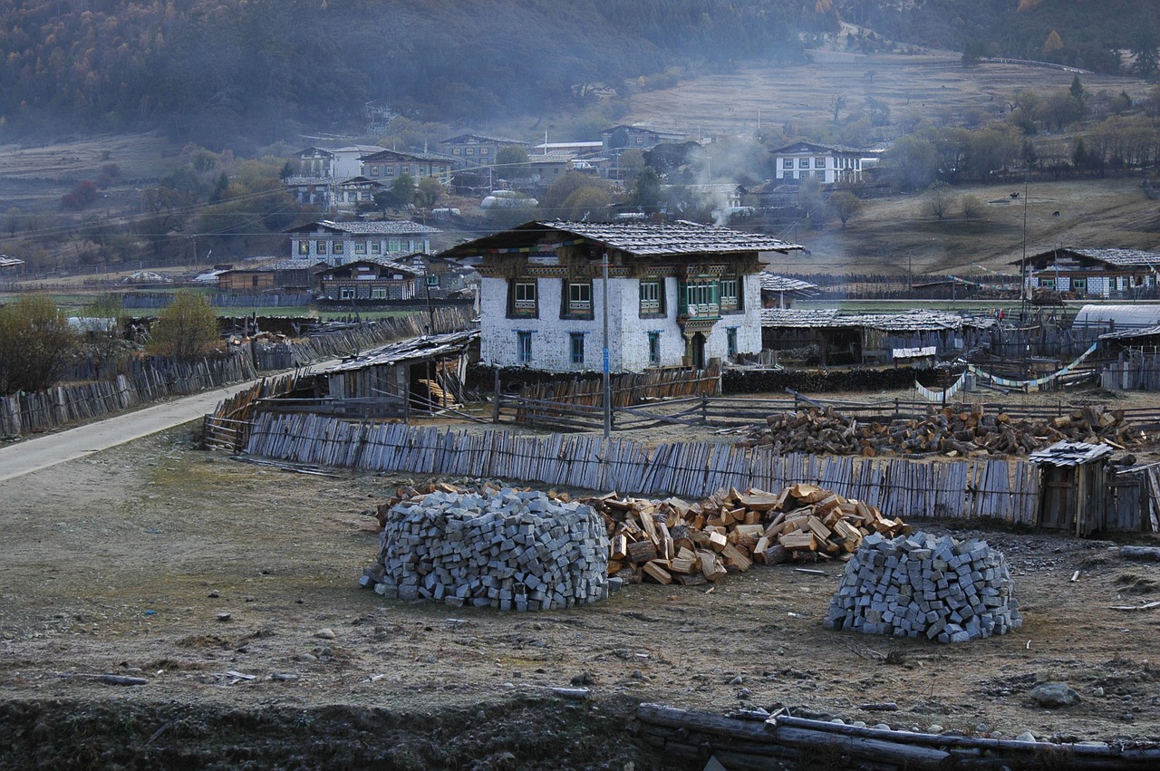 Tibetas, Namai, Kaimas, Anksti Rytą, Nemokamos Nuotraukos,  Nemokama Licenzija