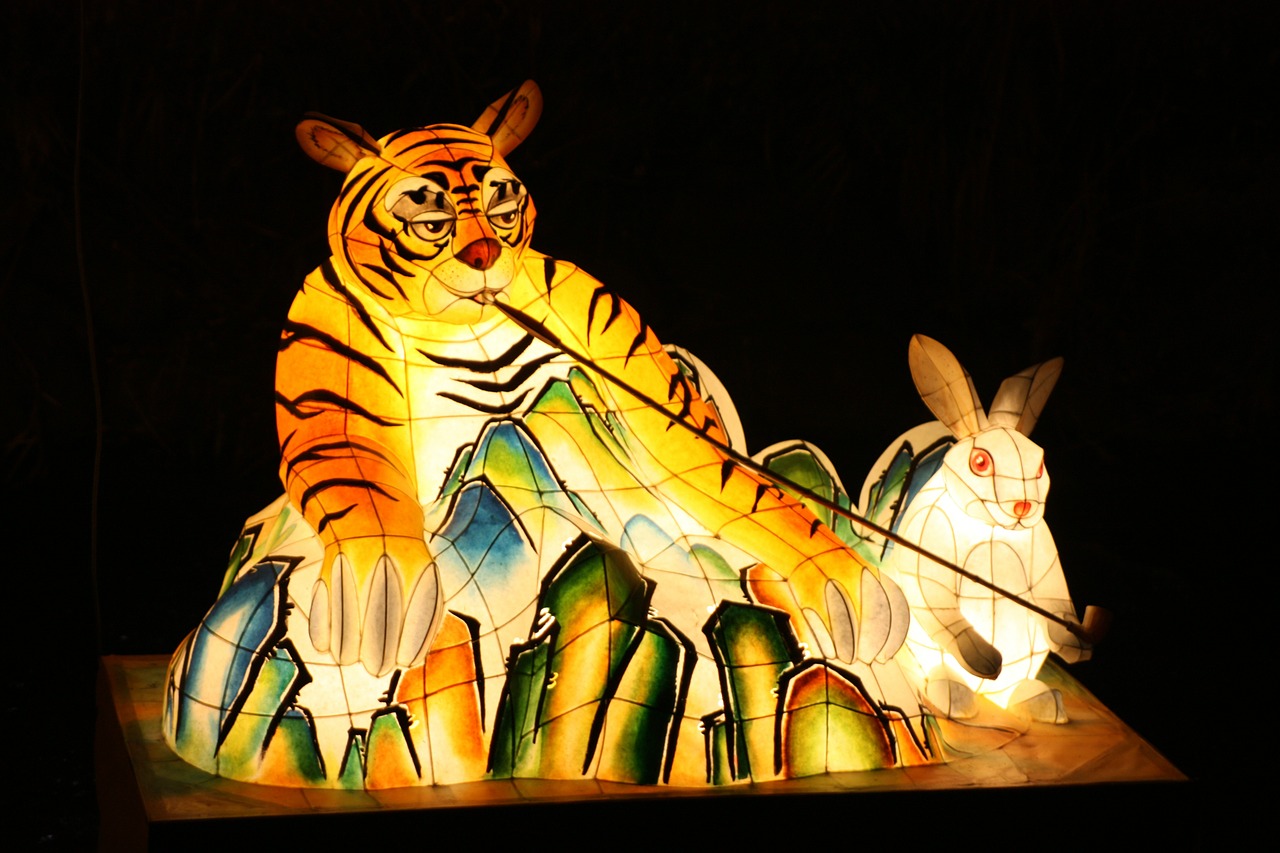 Tigras, Žibintų Festivalis, Cheonggyecheon Srautas, Kkotdeung Festivalis, Izometrinis Straipsnis, Nemokamos Nuotraukos,  Nemokama Licenzija
