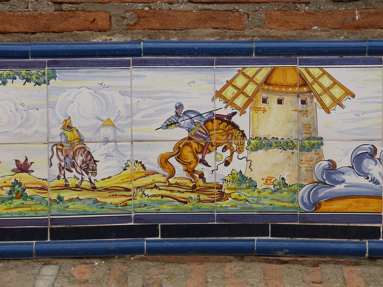 Plytelės, Keramika, La Mancha, Vaizdas, Azuleijo, Ispanija, Kastilija, Keramika, Don Quijote, Cervantes