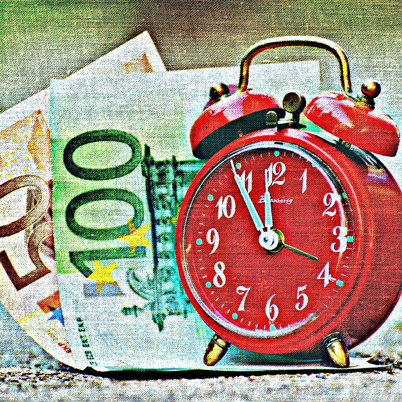 Laikas Yra Pinigai, Vienuoliktą Valandą, Audinys, Medžiaga, Tekstilė, Banknotai, Žadintuvas, Laikrodis, Laikas, Pinigų Maišas