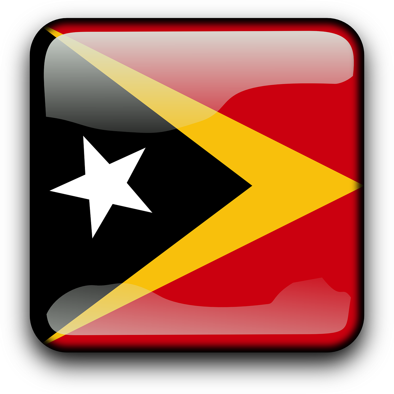 Timor-Leste, Vėliava, Šalis, Tautybė, Kvadratas, Mygtukas, Blizgus, Nemokama Vektorinė Grafika, Nemokamos Nuotraukos,  Nemokama Licenzija