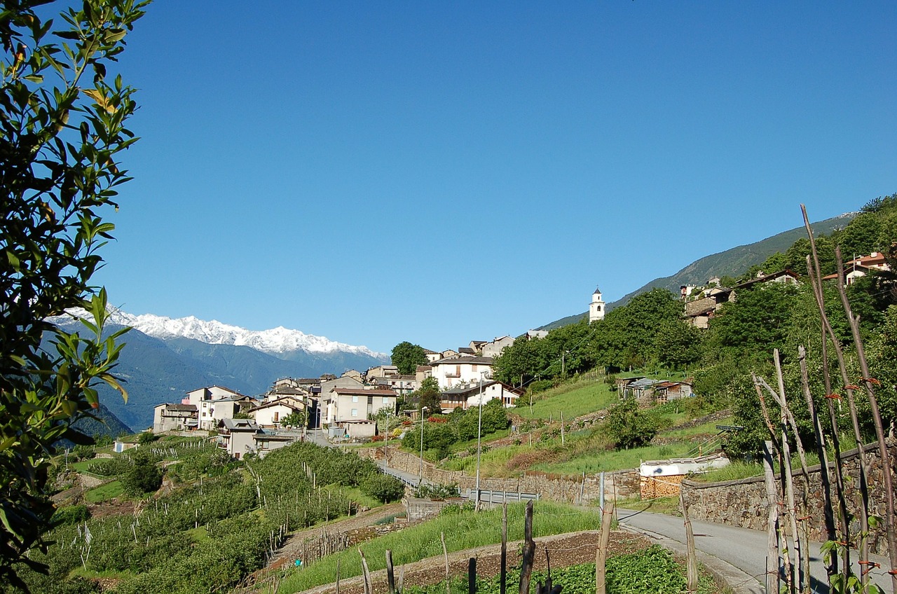 Tirano, Italy, Kraštovaizdis, Vaizdingas, Kalnai, Dangus, Debesys, Sniegas, Slėnis, Uraganas