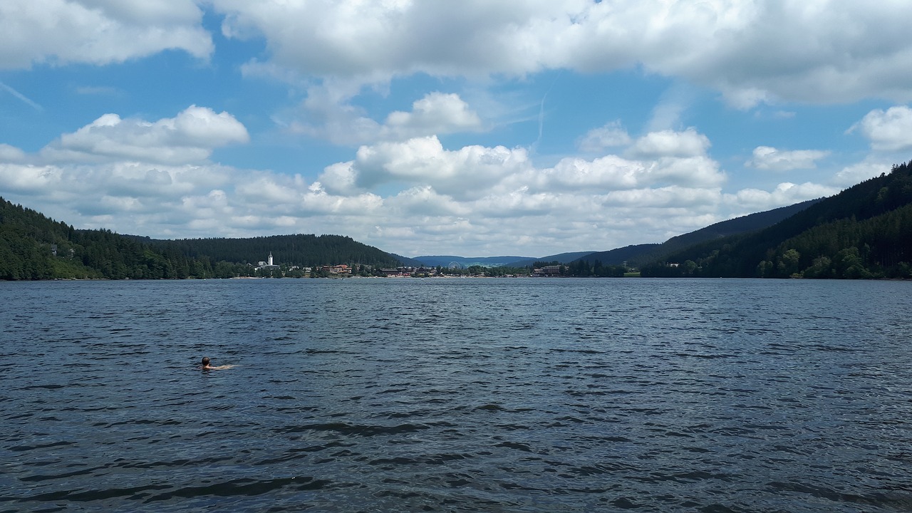 Titisee, Juodasis Miškas, Ežeras, Gamta, Laivas, Boot, Kalnas, Ežere, Vasara, Vanduo