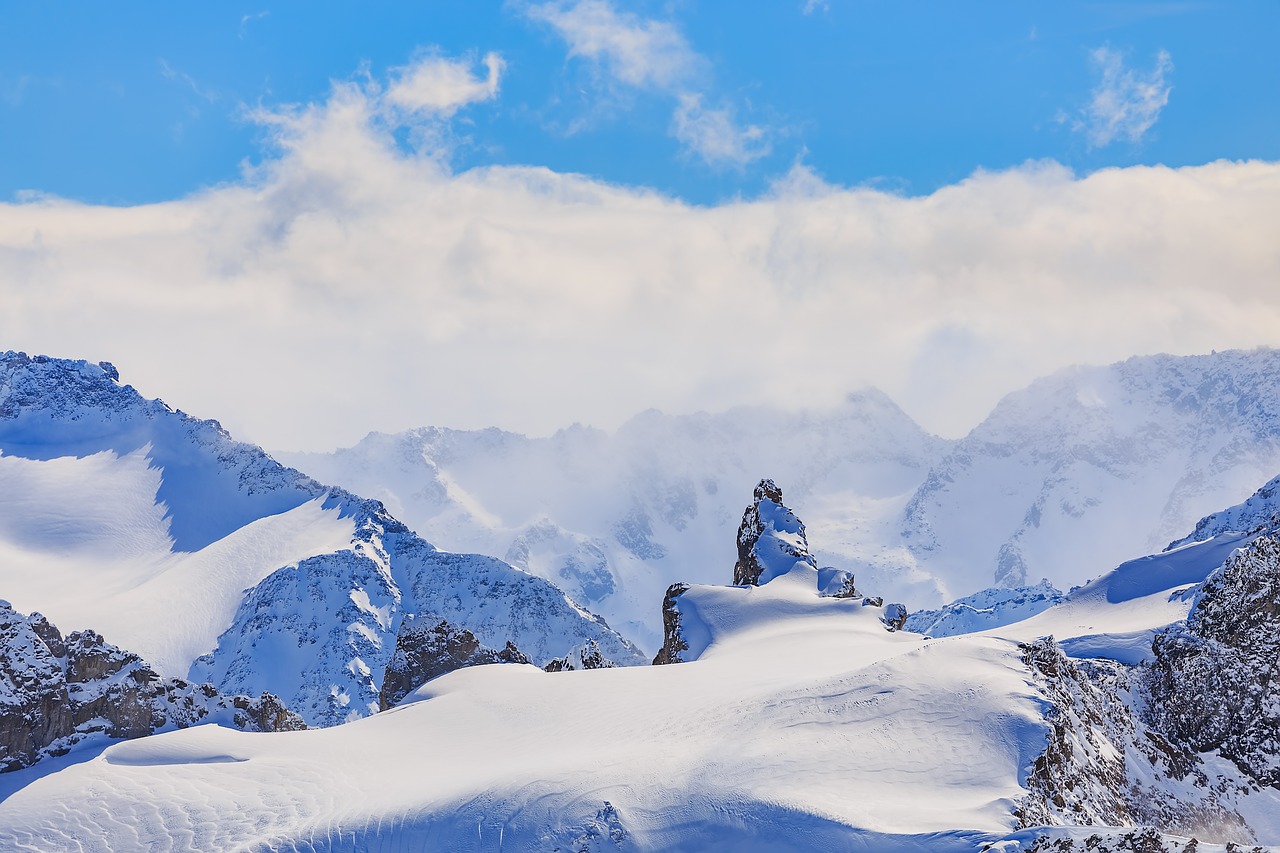 Titlis, Alpės, Swiss Alps, Alpių, Kelionė, Kelionės Paskirties Vieta, Šveicarija, Swiss, Žiema, Žiemos Metu