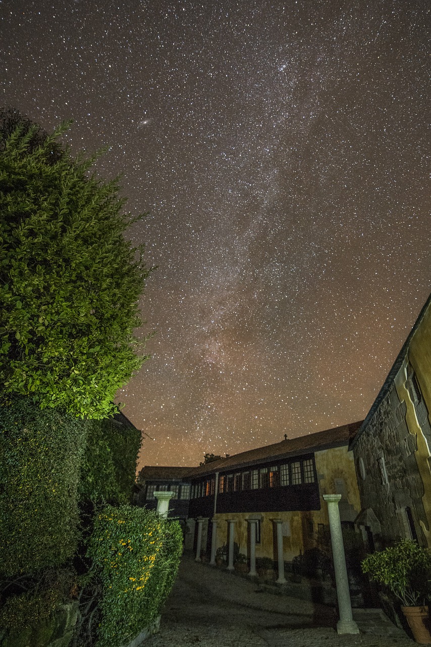 Uždaryti, Chaguazoso, Mečetė, Orense, Galicia, Paukščių Takas, Naktis, Didingas, Dangus, Žvaigždė