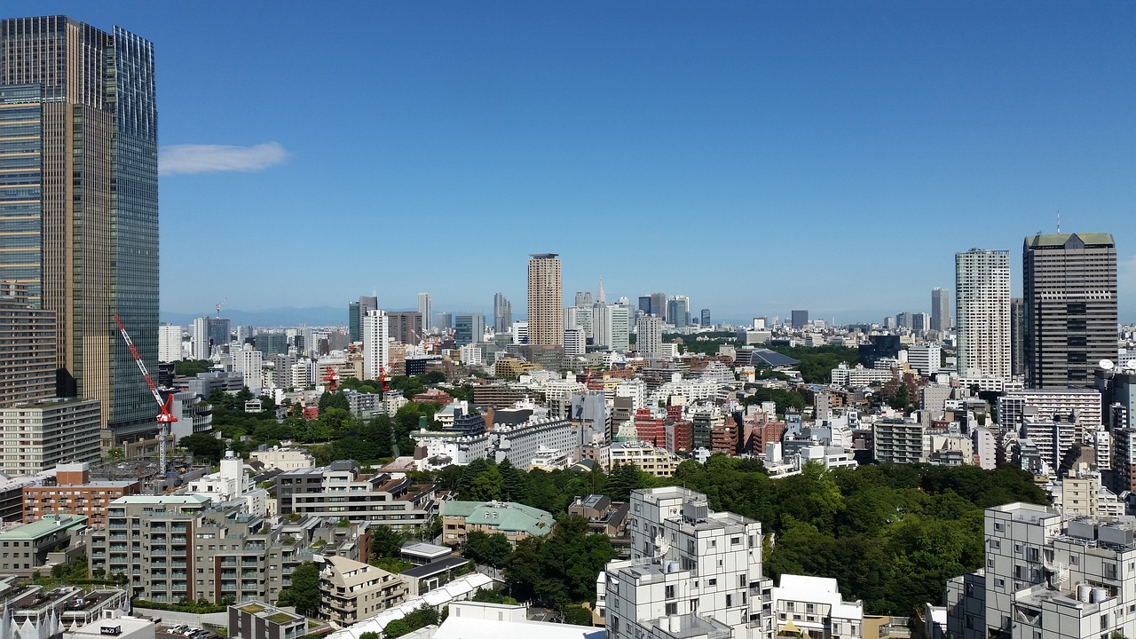 Tokyo, Japonija, Panorama, Miestas, Dangoraižiai, Pastatas, Dangus, Saulėtas, Nemokamos Nuotraukos,  Nemokama Licenzija